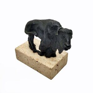 Vintage Limited Edition-Siggy Puchta Bronze Buffalo (Bison)-Signed and No. Label